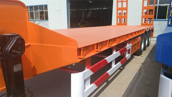 40-100 ton nuttige lading platbed lowbed half-trailer met rampe zware lading rampe en gebruikt