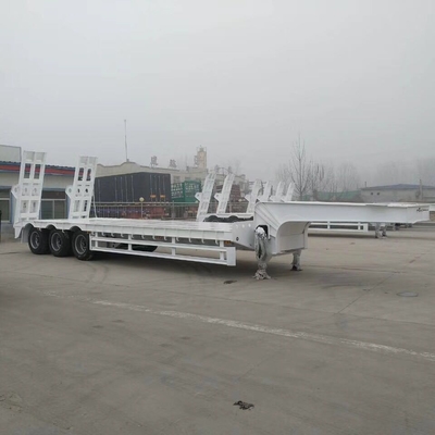 40-100 ton nuttige lading platbed lowbed half-trailer met rampe zware lading rampe en gebruikt