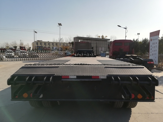 Ganshals Zwaar werk 3 assen 50 ton 60 ton Containertractor laagbed aanhangwagen met materialen