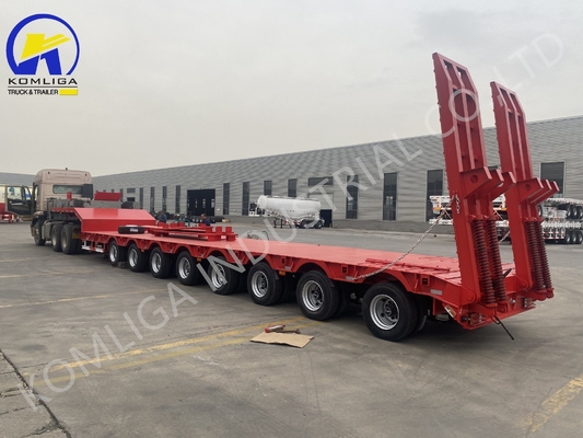 Russische markt zware 100 ton 15m 7m lage half-trailer met airbag ophanging