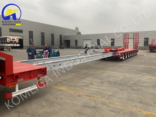 Russische markt zware 100 ton 15m 7m lage half-trailer met airbag ophanging
