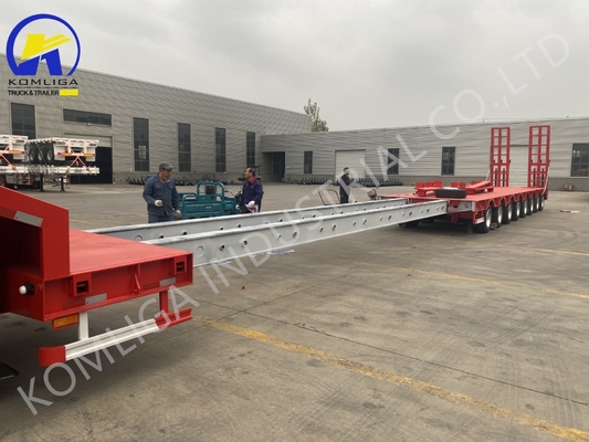 Russische markt zware 100 ton 15m 7m lage half-trailer met airbag ophanging