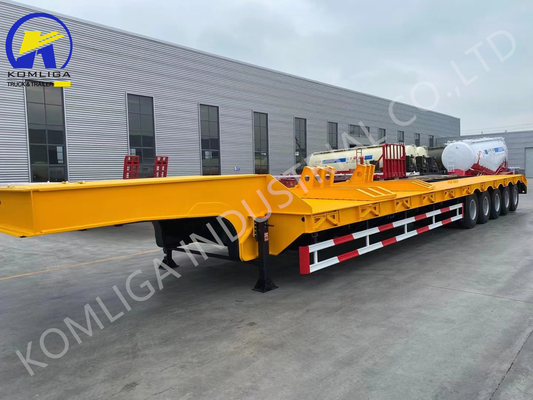 7000-8000mm Wielbasis Aanpasbaar 5/6/7/8 Assen Low Boy Trailers Lowbed Semi Trailer