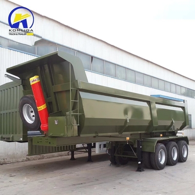 50T laadvermogen 3-assige boerderij U-vorm dump 40 kubieke meter tipper trailer tread 1820mm