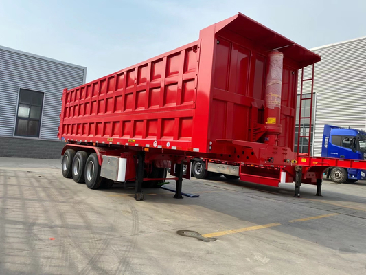 Eindzijde Achterste 3 As 35 40 kubieke meter Dump Tipper Trailer met zelfdumpingfunctie