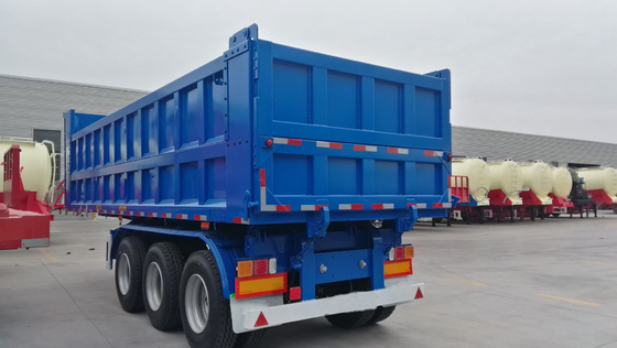 Eindzijde Achterste 3 As 35 40 kubieke meter Dump Tipper Trailer met zelfdumpingfunctie