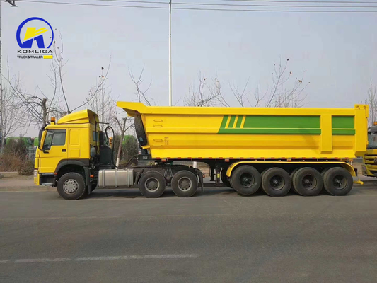 50t Dump Semi-trailer met wielbasis 7000-8000 mm en GCC-certificering