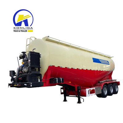 Semi-trailer voor het lossen van drukvaten voor bulkpoeder Twee stukken brandblussers van 4 kg