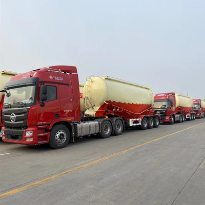 Semi-trailer voor het lossen van drukvaten voor bulkpoeder Twee stukken brandblussers van 4 kg