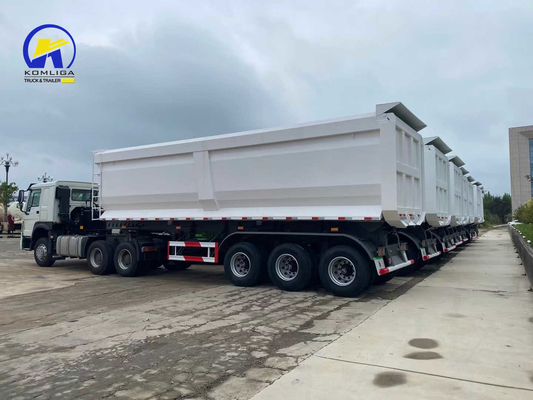 2/3/4 Assen Tipper aanhangwagen 60ton 70ton 80ton Capaciteit Front Lifting Semi Dump aanhangwagen