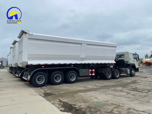 2/3/4 Assen Tipper aanhangwagen 60ton 70ton 80ton Capaciteit Front Lifting Semi Dump aanhangwagen