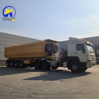 4axle U-vorm Hydraulische cilinder dump Semi-trailer met Jost 2.0 of 3.5 inch King Pin