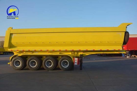 4axle U-vorm Hydraulische cilinder dump Semi-trailer met Jost 2.0 of 3.5 inch King Pin