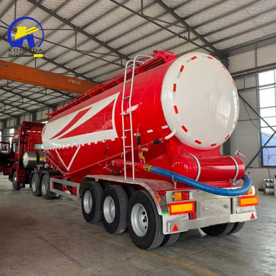 3/4 Assen Droogpoeder Bulk Cement Materiaal Tanker Halve Truck Aanhanger met Dieselmotor