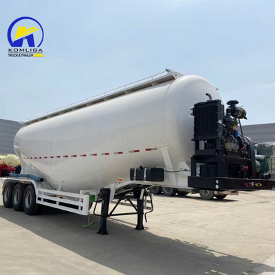 3 assen 4 assen Dry Bulk Cement Semi-trailer met ophangsystemen van het kruisarmtype