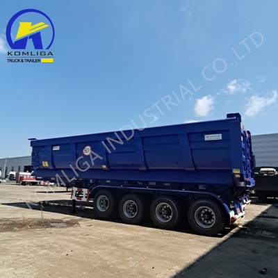 Op maat gemaakte aanvraag 3 assen Achterste Hydraulische Dump Truck Tipping Semi Trailer voor Rusland