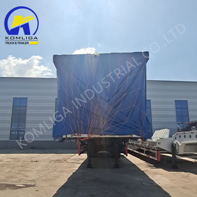 Op maat gemaakte aanvraag 3 assen Achterste Hydraulische Dump Truck Tipping Semi Trailer voor Rusland