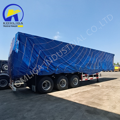 Op maat gemaakte aanvraag 3 assen Achterste Hydraulische Dump Truck Tipping Semi Trailer voor Rusland