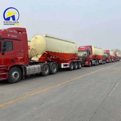 Standaard veiligheidsbewaker 2/3 assen 50 ton Gooseneck Bulk Cement Dry Powder Tank Trailer