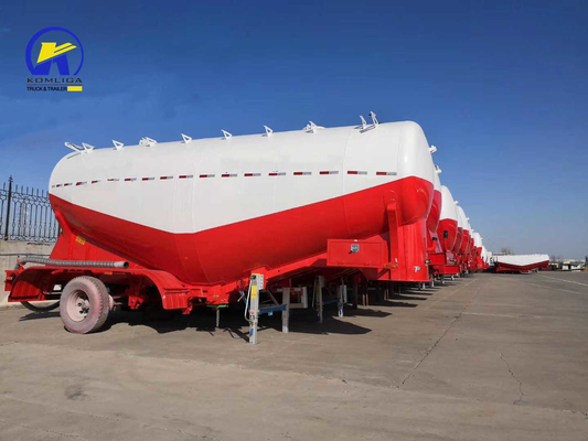 Lichte 3-assige droge bulk cementtruck Voltrailer met 2 stukken reservebanddrager