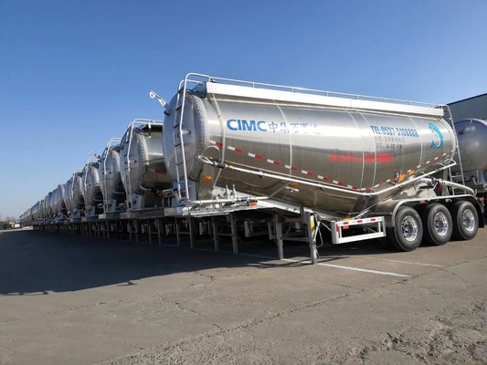 Lichte 3-assige droge bulk cementtruck Voltrailer met 2 stukken reservebanddrager