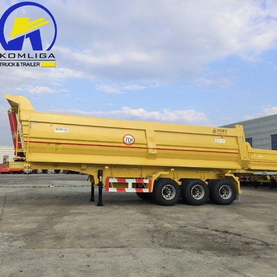 Sinotruk 3-assige U-vorm 70ton Dump Trailer Dumpper Semi Trailer Wabco remsysteem