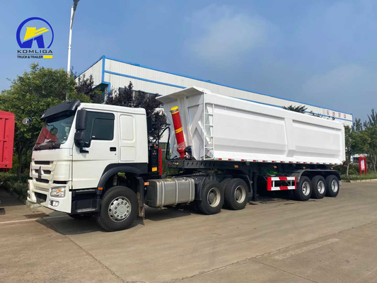 Sinotruk Wit 3axel U-vormige dump aanhanger tipper half aanhanger met Wabco-remsysteem