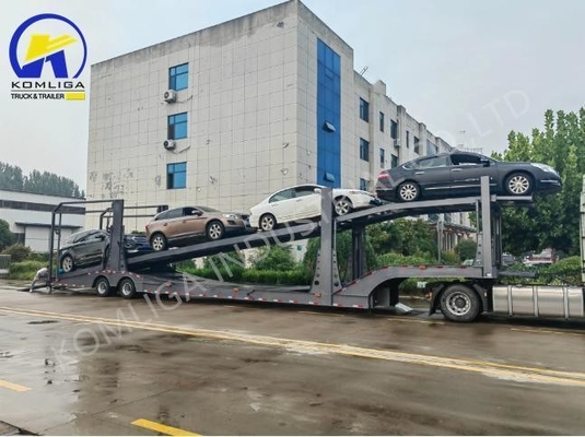 80T laadvermogen GCC-gecertificeerde autovervoerder Halve aanhanger voor vervoer naar Oezbekistan